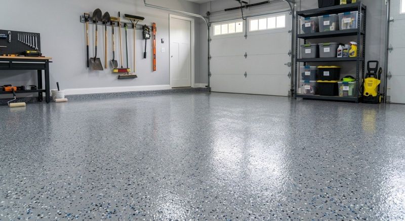 Speckled Garage Floor Painting in Charlotte, NC