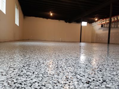Speckled Garage Floor Painting in Annapolis, MD